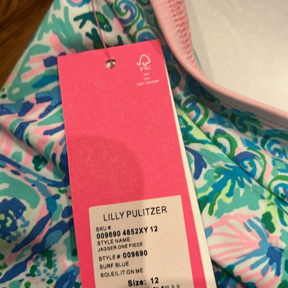 Lilly Pulitzer Jagger One Piece Surf Blue Soleil It On Me size 12 NWT - Picture 10 of 10
